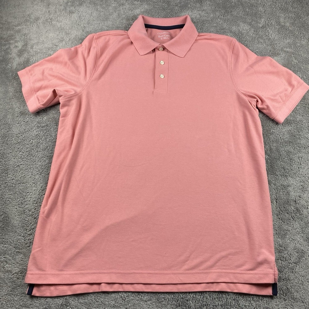 Croft And Barrow Easy Care Polo Shirt Mens Large Salmon Pink Short Sleeve Golf